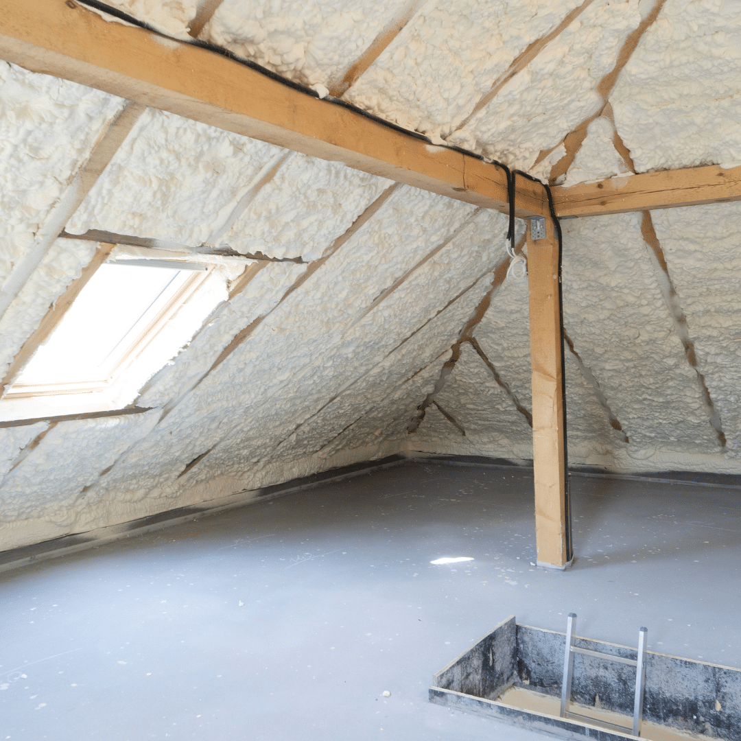 attic with proper roof insulation