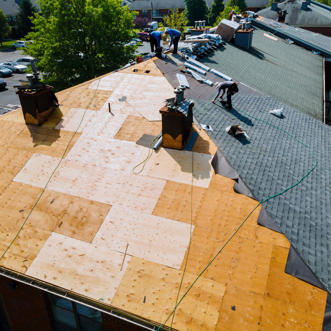 roof replacement bird-eye view